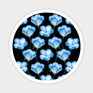 Blue Floral Pattern Magnet